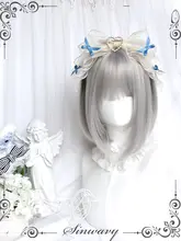 銀灰色ボブカットウィッグ【可愛い・ロリータスタイル・ショートヘア・シルバーグラデーション】