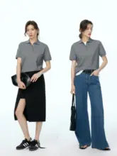 ポロカラーのカジュアルTシャツ【輸入コットン・極上の柔  らかさ】