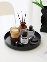 北欧スタイルの回転デスクトレー【アロマ・化粧品・小物収納】