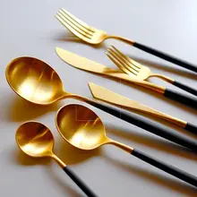 カトラリーセット GOA ナイフ フォーク スプーン 箸 ステンレス ポルトガル製 正規品 ブラックゴールド「Cutipol」