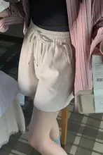 高腰コーデュロイショートパンツ【無地・春秋用・レディース】
