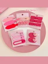 華やかな前髪用バンスクリップ【ピンク・デザイン性のあるヘアアクセサリー】