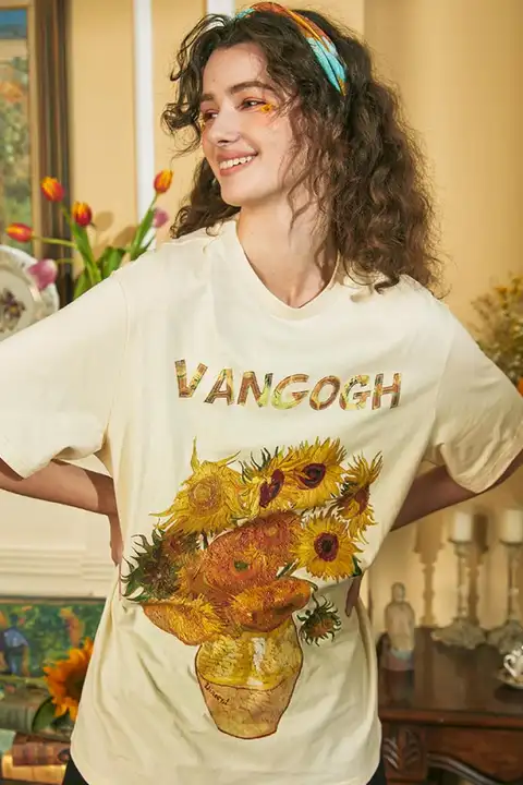 デザイン性高いグレーのTシャツ【女性用・短袖・印刷・ルーズフィット】