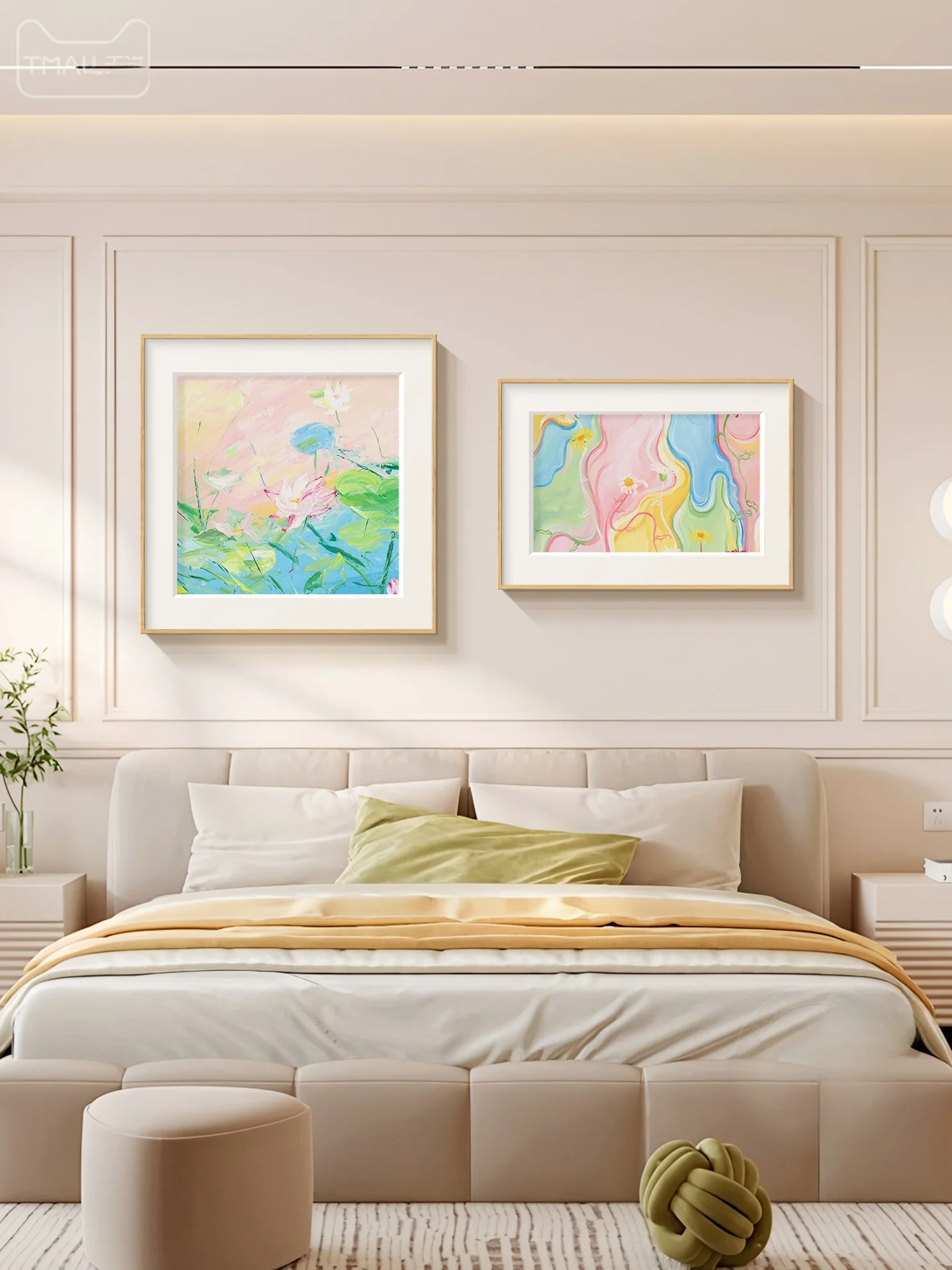抽象花卉のアート壁画をリビングやダイニングに設置するなら、どう選ぶ？