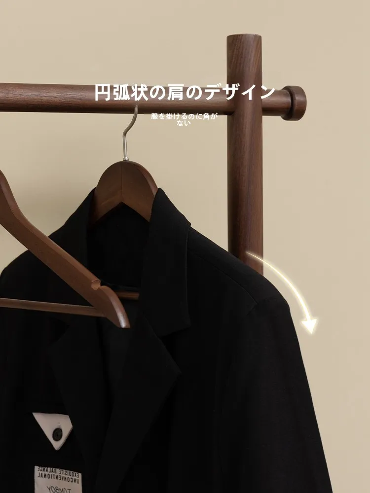 木製ハンガー 44cm クローゼット収納 ブラックウォールナットスタイルの実用性と設置ガイド