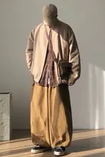 カジュアルフライトジャケット【カーキ・ビンテージ風・春秋用・立襟】