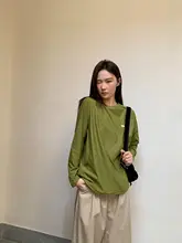 速乾印刷長袖Tシャツ【レディース・ルーズフィット・ラウンドネック・秋冬用】