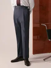 洗濯機洗い可能な高腰ビジネスパンツ【通勤用・クラシックスタイル・カジュアル】