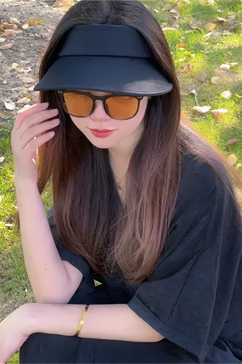 冷感素材の空頂日除け帽子【紫外線対策・アウトドア用・広めのつば】