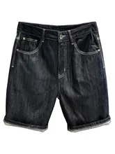 清涼感のあるデニム素材のメンズカジュアルショートパンツ【薄手・洗濯可能】