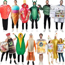 ハロウィン用 大人向け コスチューム【スpongeアップル・苦瓜デザイン】＆パーティー演出用