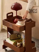 高級天然木製のマルチシェルフ【フロアスタンド・スリムデザイン・収納用】