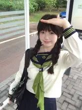 長袖セーラー服【秋用・女子制服・学院風】（セットアップ対応）