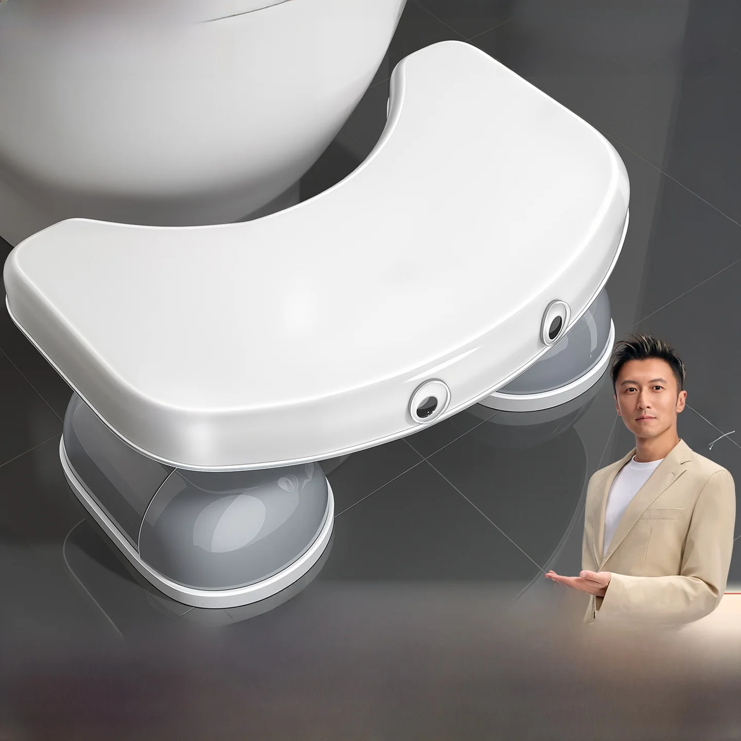 厚手トイレステップスツール：収納機能付きで快適な使用体験を実現