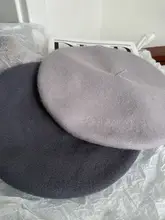 ベレー帽 レディース グレー ビッグサイズ ゆったり ルーズ 上品 着回し おしゃれ 秋冬「INZINA」