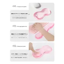 可愛いデザインのシリコン製マウスパッド＆手首サポート【ピンク・オフィス・無線キーボード用】（セットアップ対応）