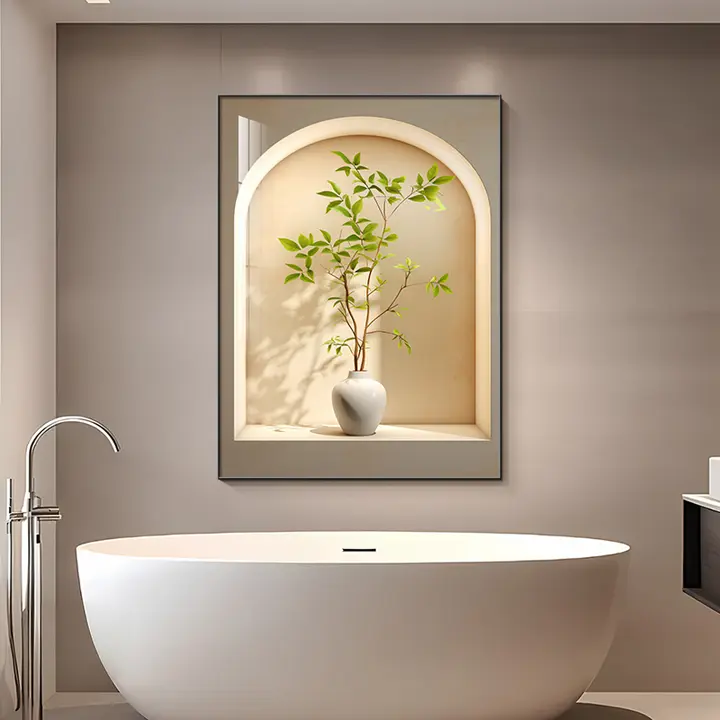 防水壁画 浴室・洗面所用グリーン植物デザイン【インテリア装飾用】