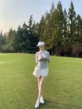 Regolf UVカット透湿性夏用長袖ポロシャツとスカートの2点セット【ゴルフ・テニス用】