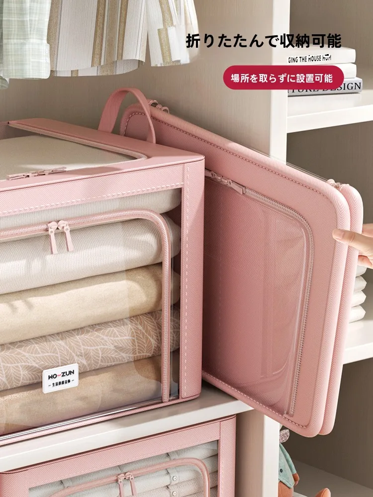 大量の服収納に最適な全透明布製収納ボックスの実用性と使い方
