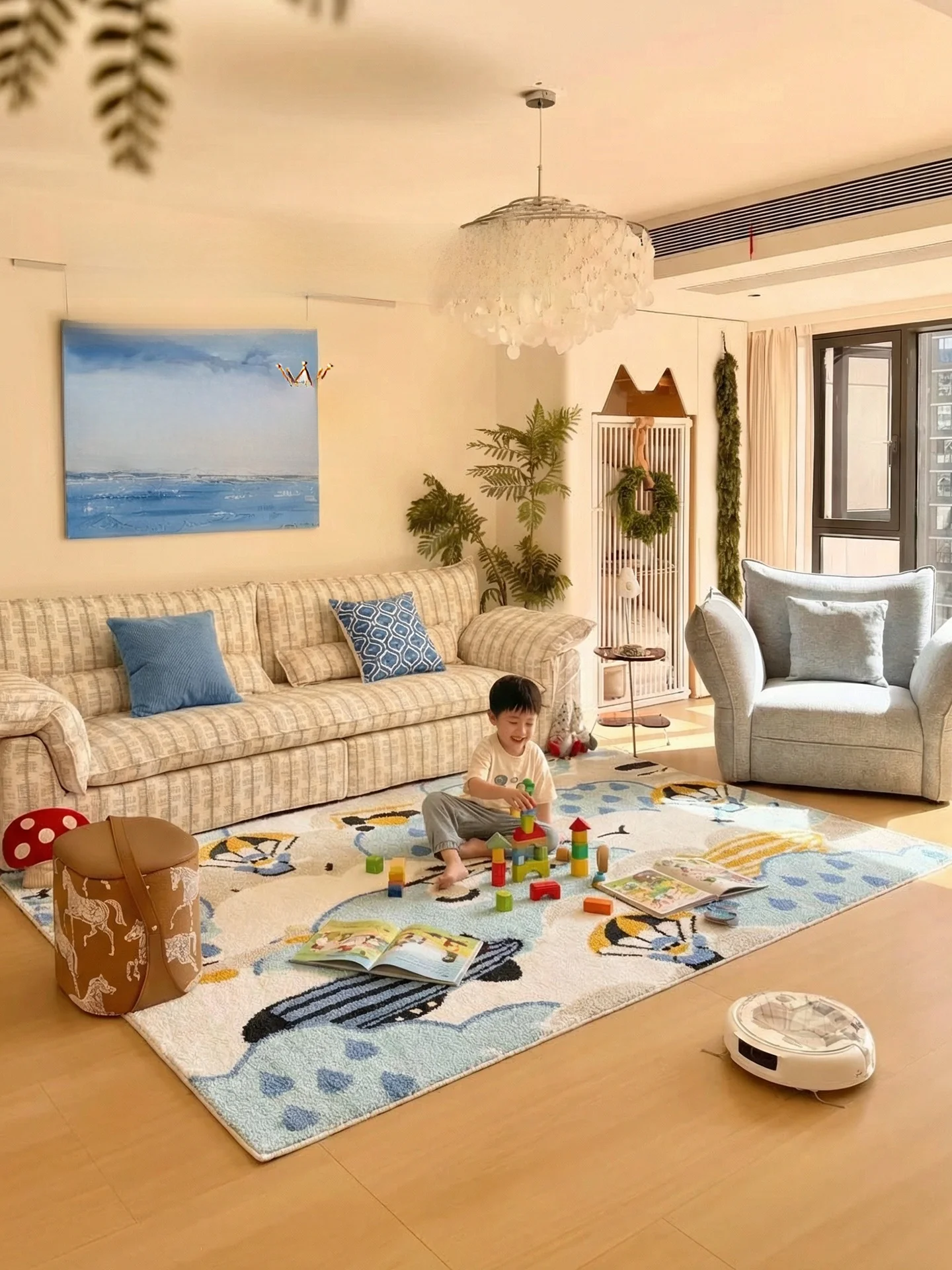 子供部屋用ラグマット カートン風デザイン おしゃれで温かみのある空間づくり