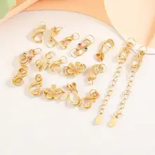 925銀製のネックレス用接続パーツ【24kゴールド加工・DIY用・フック付き】