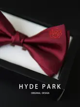 ハイデパーク ローズ刺繍 メンズスーツアクセサリー ワインレッドボウタイ【結婚式用・新郎・介添人】