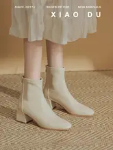 加绒ショートブーツ【黒・女性用・中ヒール・通勤向け】