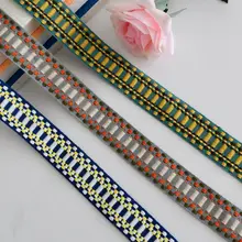 欧式フリルデザイン ソファスカート用生地【グレーオレンジ・3cm幅・クッション装飾】