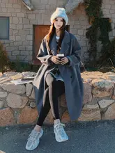 秋冬用 キャメルカラー ダブルフェイスの羊毛コート【スーツスタイル・レディース・高品質】