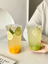 耐熱ガラス製 大容量フルーツティーカップ【夏用・シンプルデザイン・コーヒー＆ミルクティー・レモンティー】