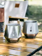 純チタン製 二重構造 六角形マグカップ【アウトドア・防熱・コーヒー用】