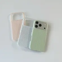 夏にぴったりの爽やかなストライプデザイン！iPhone用保護ケース【可愛いカラーバリエーション・17pro/iPhone16pro max対応】