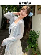 柔らかいリボン付きカーディガン【大人可愛い・エアコン対策・薄手】
