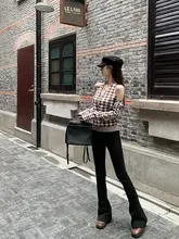 スタイルアップ効果抜群！ブラックフレアパンツ【スリムフィット・厚手生地】