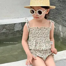 可愛いデザインの子供用水着【フリル付き・花柄・ビキニスタイル】（セットアップ対応）