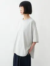 三色 アシンメトリックカットのTシャツ【夏用・ニット・ショートスリーブ・レディース】