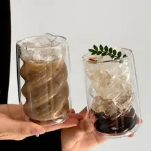 ダブルウォール耐熱高硼珪酸ガラスカップ【アイスアメリカーノ・ラテ・ジュース用】