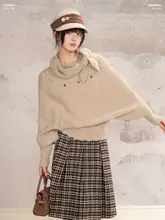 バタフライノット付きショートセーター【女性用・冬季用・コンフォート・無地】