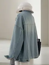 水洗いブルージーンズジャケット【ポケット付き・シンプル・ゆったりフィット】