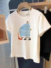 かわいいキャラクター柄のTシャツ【夏用・コットン100%・ゆったりフィット・女性用】