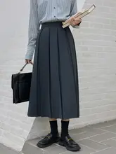 高腰Aラインプリーツロングスカート【秋用・気質アップ・体型カバー】