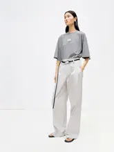 防水機能付き 構造的デザイン ワイドレッグパンツ【ベルト付き】（セットアップ対応）
