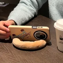 毛羽立つ手提げ型携帯電話ケース【ストラップ付き・防摔・ファー素材】