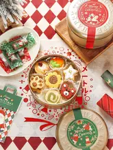 クリスマス用円形アイアン缶【クッキー・ゴールドパッケージ】