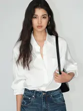 艶やかなサテン長袖シャツ【ゆったりしたデザイン・女性用・個性的なスタイル】