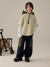 男の子用の春用長袖Tシャツ【柔らかさ抜群・着回ししやすい・重ね着風デザイン】（セットアップ対応）