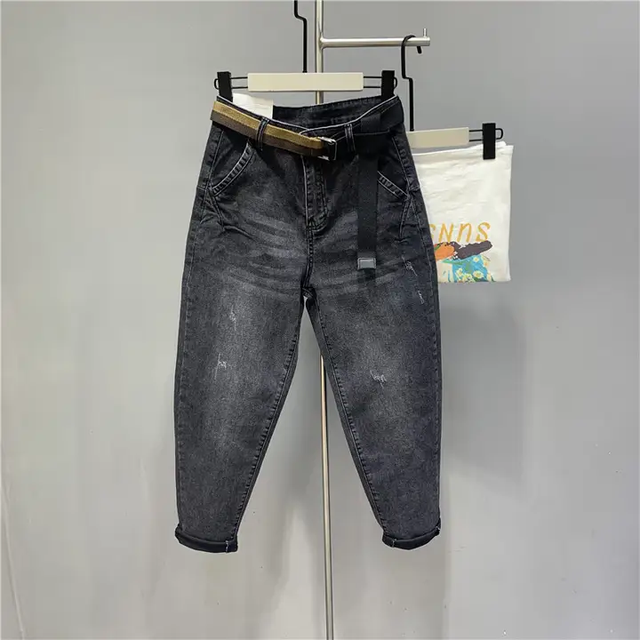 春秋新作 ブラックデニムハレンパンツ【極上の柔らかさ・大きいサイズ・ルーズフィット】（セットアップ対応）