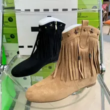 ヴィンテージ風マーチンブーツ【短靴・フリンジ・スタッズ・西部風】