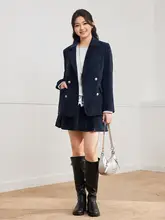 通勤に最適！学院風デザインの上下セットスカート