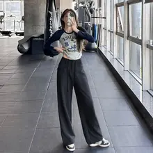 感たっぷりな広がりのあるヨガパンツ【高ウエスト・秋冬向け・動きやすいデザイン】